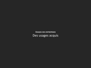 USAGES DES ENTREPRISES

Des usages acquis

 