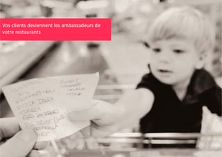 Vos clients deviennent les ambassadeurs de 
votre restaurants

 