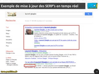 Exemple de mise à jour des SERP’s en temps réel




                                                  15
 