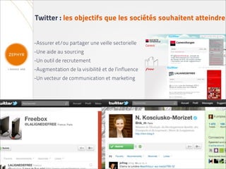 Twitter : les objectifs que les sociétés souhaitent atteindre


-Assurer et/ou partager une veille sectorielle
-Une aide au sourcing
-Un outil de recrutement
-Augmentation de la visibilité et de l’influence
-Un vecteur de communication et marketing
 