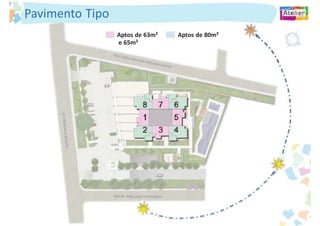 Pavimento Tipo
                 Aptos de 63m²   Aptos de 80m²
                 e 65m²
 
