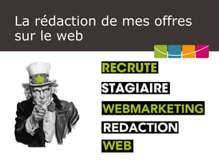 La rédaction de mes offres sur le web  