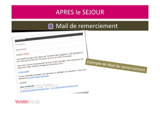 APRES le SEJOUR
Mail de remerciement
Exemple de Mail de remerciement
 