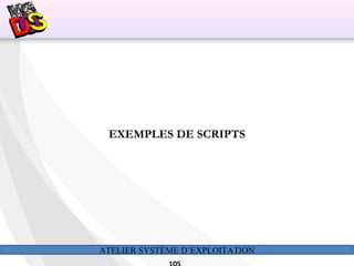 ATELIER SYSTÈME D’EXPLOITATION
EXEMPLES DE SCRIPTS
 