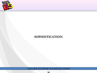ATELIER SYSTÈME D’EXPLOITATION
SOPHISTICATION
 