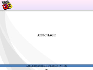 ATELIER SYSTÈME D’EXPLOITATION
AFFICHAGE
 