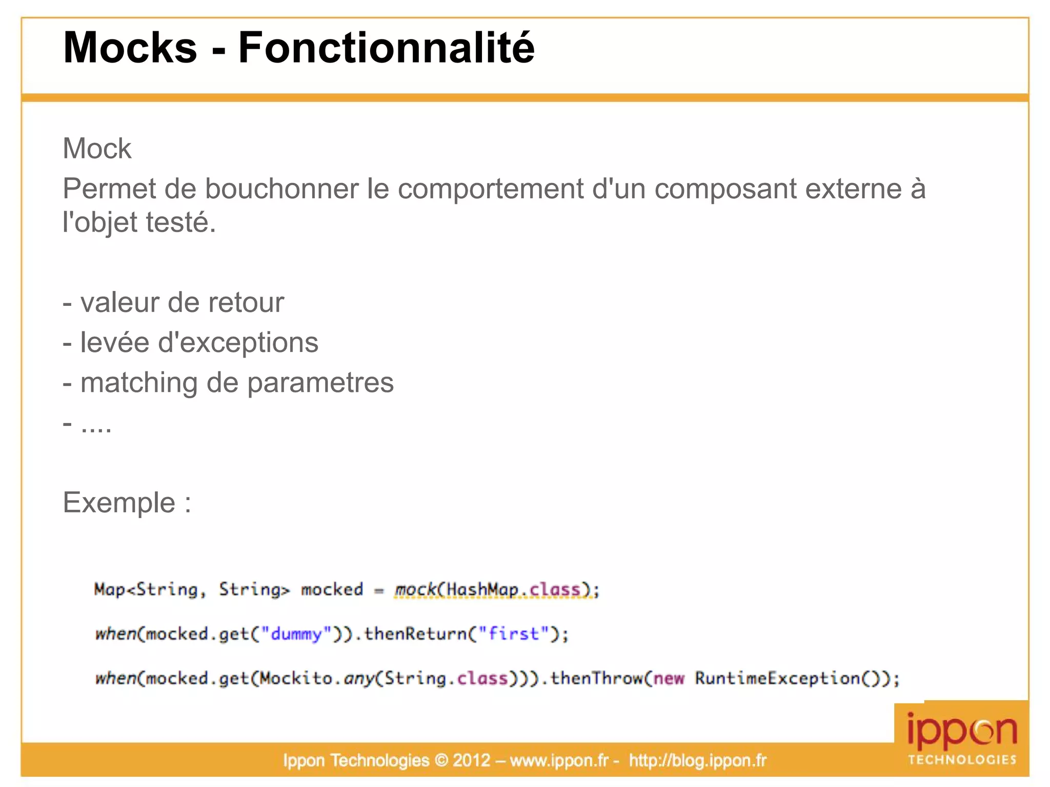 Atelier TDD (Test Driven Development)