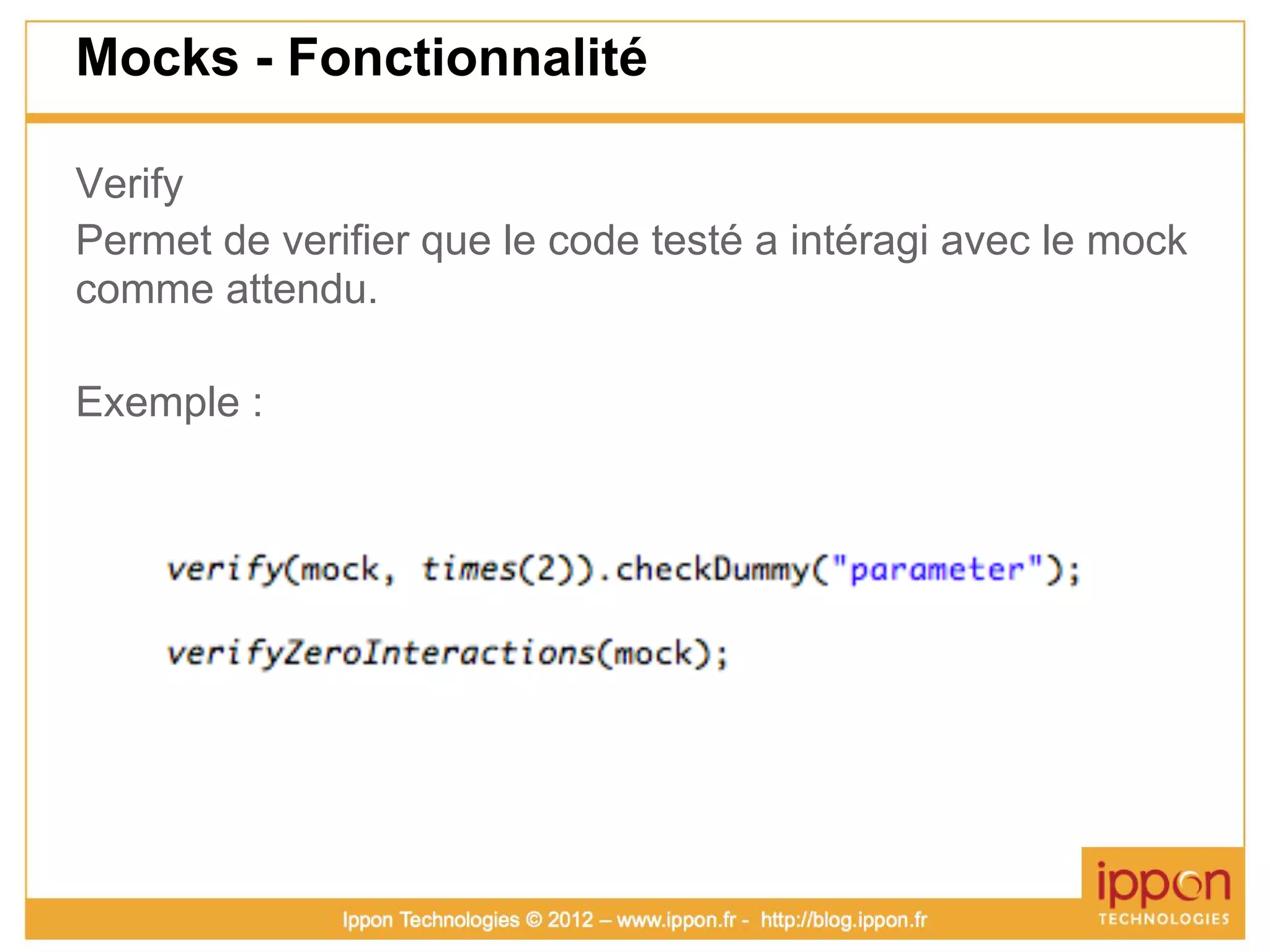 Atelier TDD (Test Driven Development)