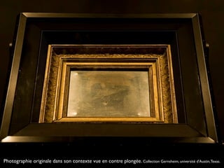 Photographie originale dans son contexte vue en contre plongée. Collection Gernsheim, université d'Austin, Texas.
 