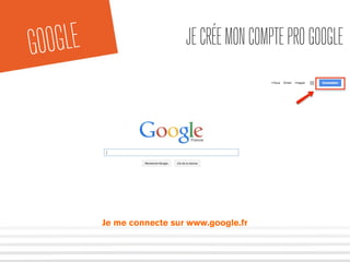 GOOGLE JECRÉEMONCOMPTEPROGOOGLE
Je me connecte sur www.google.fr
 