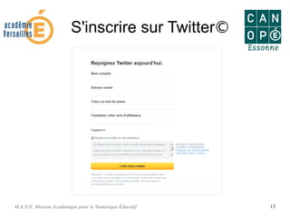 M.A.N.E. Mission Académique pour le Numérique Éducatif 13
S'inscrire sur Twitter©
 