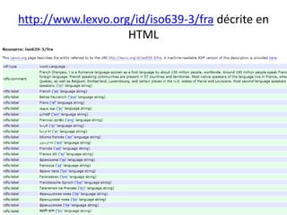 http://www.lexvo.org/id/iso639-3/fra décrite en
HTML
 