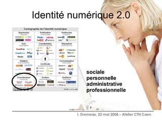 Identité numérique 2.0 sociale personnelle administrative professionnelle 