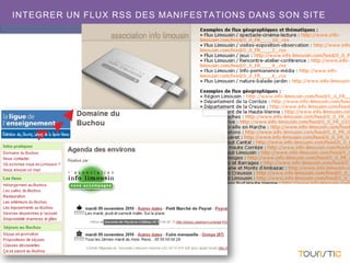 INTEGRER UN FLUX RSS DES MANIFESTATIONS DANS SON SITE
 