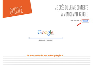GOOGLE JECRÉEOUJEMECONNECTE
ÀMONCOMPTEGOOGLE
Je me connecte sur www.google.fr
 