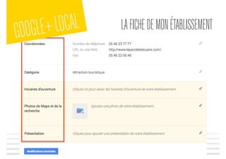 GOOGLE+LOCAL LAFICHEDEMONÉTABLISSEMENT
 