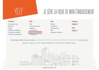 YELP JEGÈRELAFICHEDEMONÉTABLISSEMENT
 