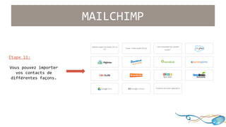 Étape 11: 
Vous pouvez importer 
vos contacts de 
différentes façons. 
MAILCHIMP 
 