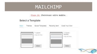 MAILCHIMP 
Étape 16: Choisissez votre modèle. 
 