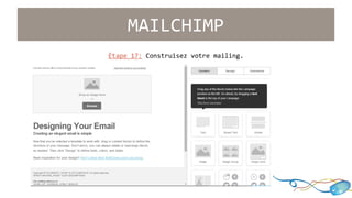 MAILCHIMP 
Étape 17: Construisez votre mailing. 
 