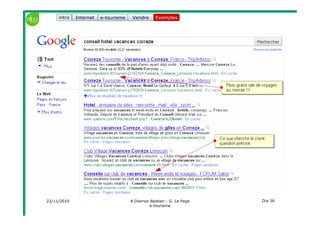 22/11/2010 A.Diemoz-Bastien - G. Le Page
e-tourisme
Dia 36
Internet e-tourisme ExemplesVendre Exemplesintro
 