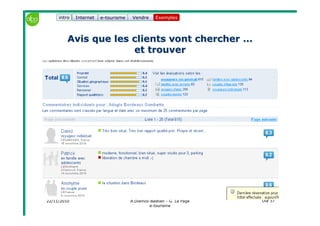 22/11/2010 A.Diemoz-Bastien - G. Le Page
e-tourisme
Dia 37
Internet e-tourisme ExemplesVendre
Avis que les clients vont chercher …Avis que les clients vont chercher …
et trouveret trouver
Exemplesintro
 
