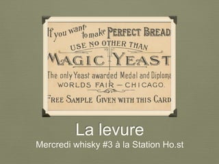 La levure
Mercredi whisky #3 à la Station Ho.st
 