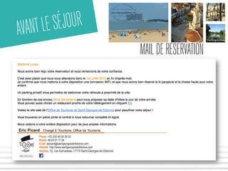AVANT LE SÉJOUR 
MAIL DE RÉSERVATION 
 
