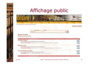 juin-08 BIUM - Claire Nguyen & Laurence Karpp-Lahmaidi 19
Affichage public
 