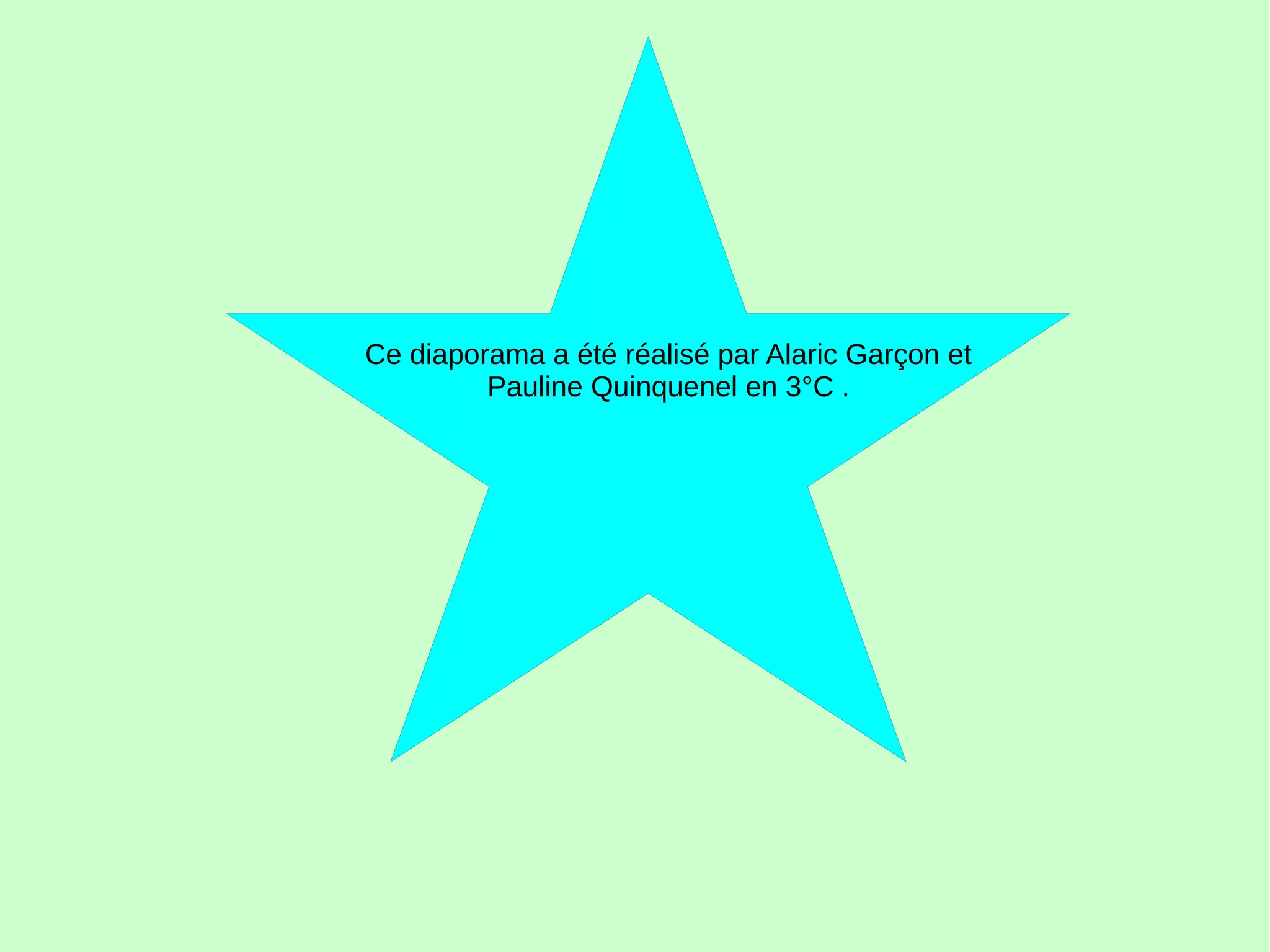 Ce diaporama a été réalisé par Alaric Garçon et
Pauline Quinquenel en 3°C .