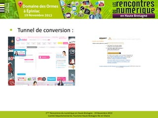  Tunnel de conversion :

1ères Rencontres du numérique en Haute Bretagne - 19 Novembre 2013
Comité Départemental du Tourisme Haute Bretagne Ille-et-Vilaine

 