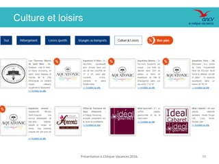Culture et loisirs
Présentation e.Chèque-Vacances 2016. 39
 