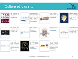 Culture et loisirs…
Présentation e.Chèque-Vacances 2016. 40
 