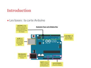 Introduction
● Les bases : la carte Arduino
 
