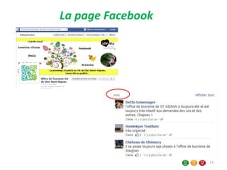 La page Facebook
13
 