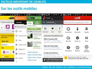 Sur les outils mobiles
FACTEUR IMPORTANT DE VISIBILITE
Faites de vos clients vos meilleurs commerciaux
 