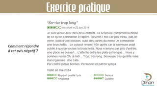 Exercice pratique
Comment répondre
à cet avis négatif ?
 