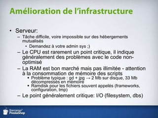 Code côté client (2eme couche: HTML+ CSS + Javascript)(…) Programmers waste enormous amounts of time thinking about, or worrying about, the speed of noncritical parts of their programs, and these attempts at efficiency actually have a strong negative impact when debugging and maintenance are considered. We should forget about small efficiencies, say about 97% of the time: 1premature optimization is the root of all evil.Yet we should not pass up our opportunities in that critical 3%. A good programmer will not be lulled into complacency by such reasoning, he will be wise to look carefully at the critical code; but only after that code has been identified.Très important(Donald E. Knuth)