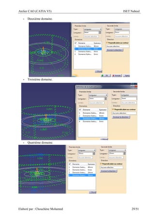 Atelier CAO (CATIA V5) ISET Nabeul
Elaboré par : Chouchéne Mohamed 29/51
- Deuxième domaine.
- Troisième domaine.
- Quatrième domaine.
 