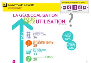 Le marché de la mobilité
La Géolocalisation




                           8
 