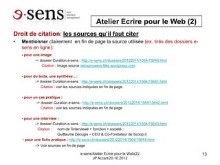 Atelier Ecrire Pour Le Web Universite De Geneve Droit De Citation