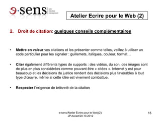 Atelier Ecrire Pour Le Web Universite De Geneve Droit De Citation
