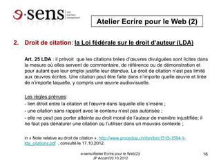 Atelier Ecrire Pour Le Web Universite De Geneve Droit De Citation
