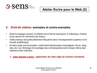 Atelier Ecrire Pour Le Web Universite De Geneve Droit De Citation