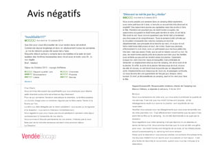 Avis négatifs
 