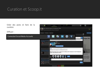 Curation et Scoop.it


Créer des posts et faire de la
curation.

Diffuser :




                                 http://www.scoop.it
 