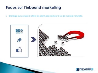  Stratégie qui consiste à attirer les clients directement à soi de manière naturelle.
 