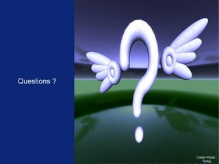 Questions ?




              Crédit Photo :
              Scott McLeod
                 Torley
 