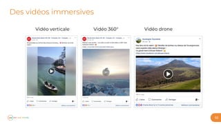 Des vidéos immersives
52
Vidéo verticale Vidéo 360° Vidéo drone
 