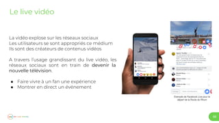 56
Le live vidéo
Exemple de Facebook Live pour le
départ de la Route du Rhum
devenir la
nouvelle télévision
●
●
 